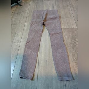 Brown Ribbed Leggings